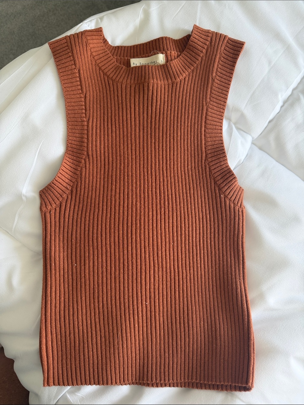 By Together Ribbed Tank Top - Rust - Picture 1 of 3